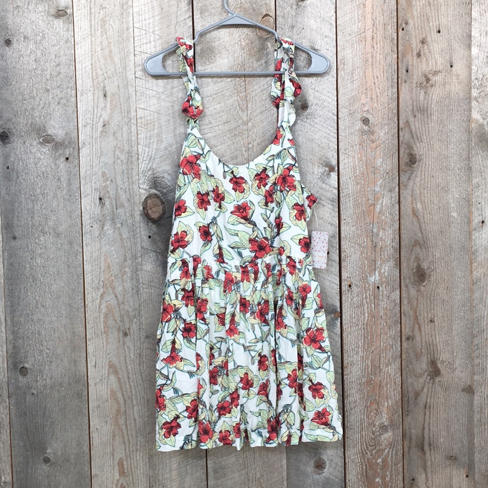 NWT Free People Dear You floral ruffle mini dress - Picture 3 of 8